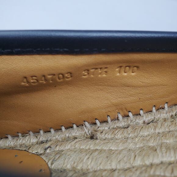 Gucci Signature Guccissima Leather Pilar Espadrille Flats Black Size 37.5 US 7.5 - Picture 9 of 13